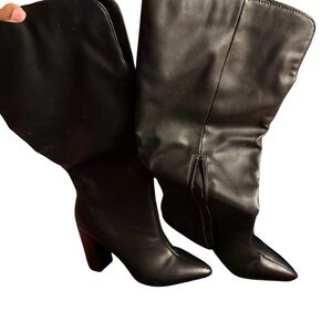 JustFab Black Heeled Boots Size 10